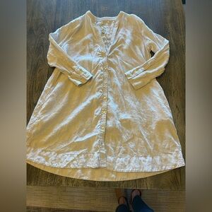 Joie tunic. Natural light beige color. Flowy, effortless, 100% linen.